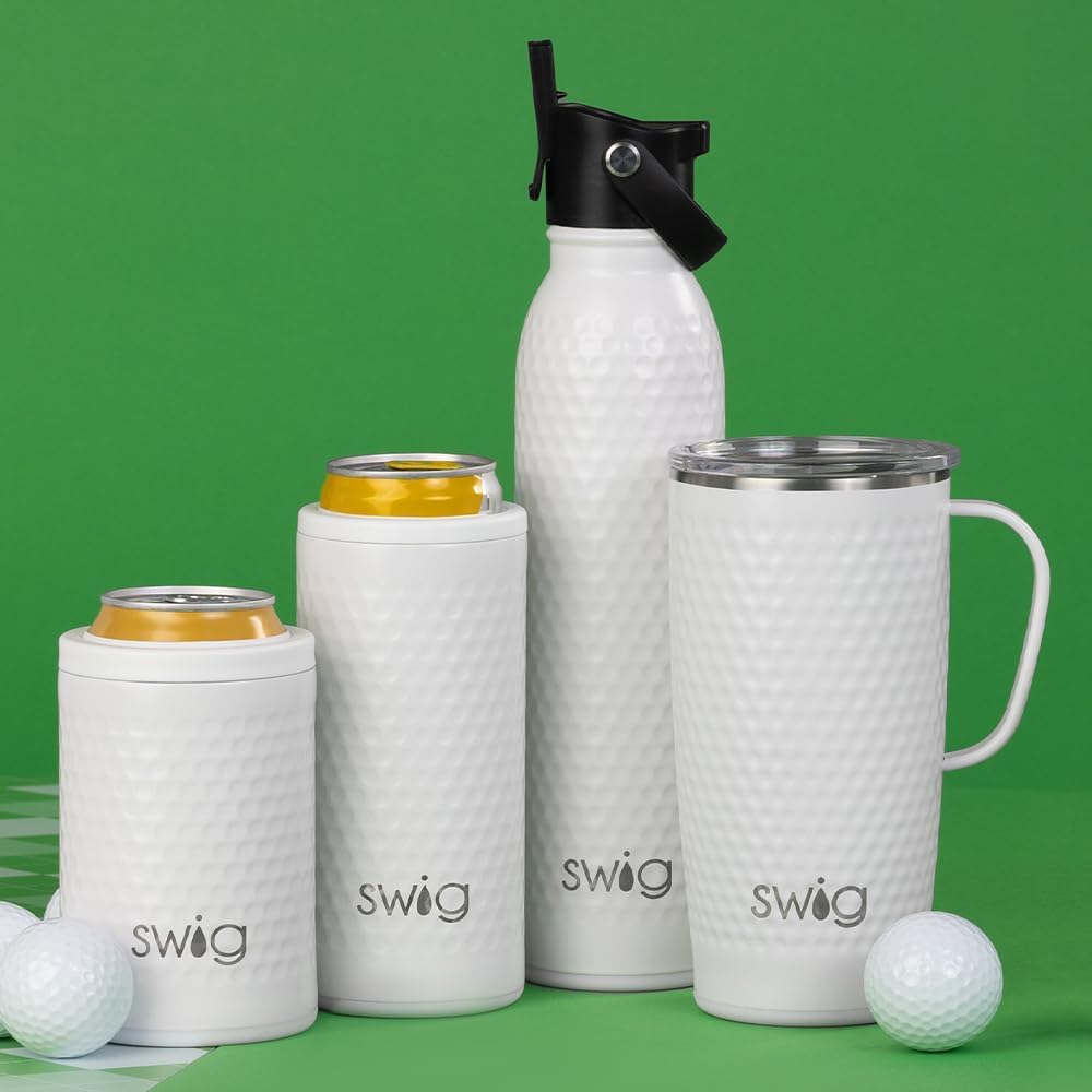 Swig Life 36oz Insulated Water Bottle, Travel Water Bottle with Straw and Lid, Cup Holder Friendly, Stainless Steel (Pickleball)