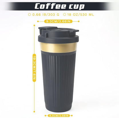 SPLMIFA Vacuum-Insulated Stainless Steel Travel Coffee Mug, Leak-Proof Reusable Coffee Cup with Lid - Keep Hot & Cold Drinks for Hours, Durable Insulated Tumbler for Men & Women(3rd-Black, 12OZ)