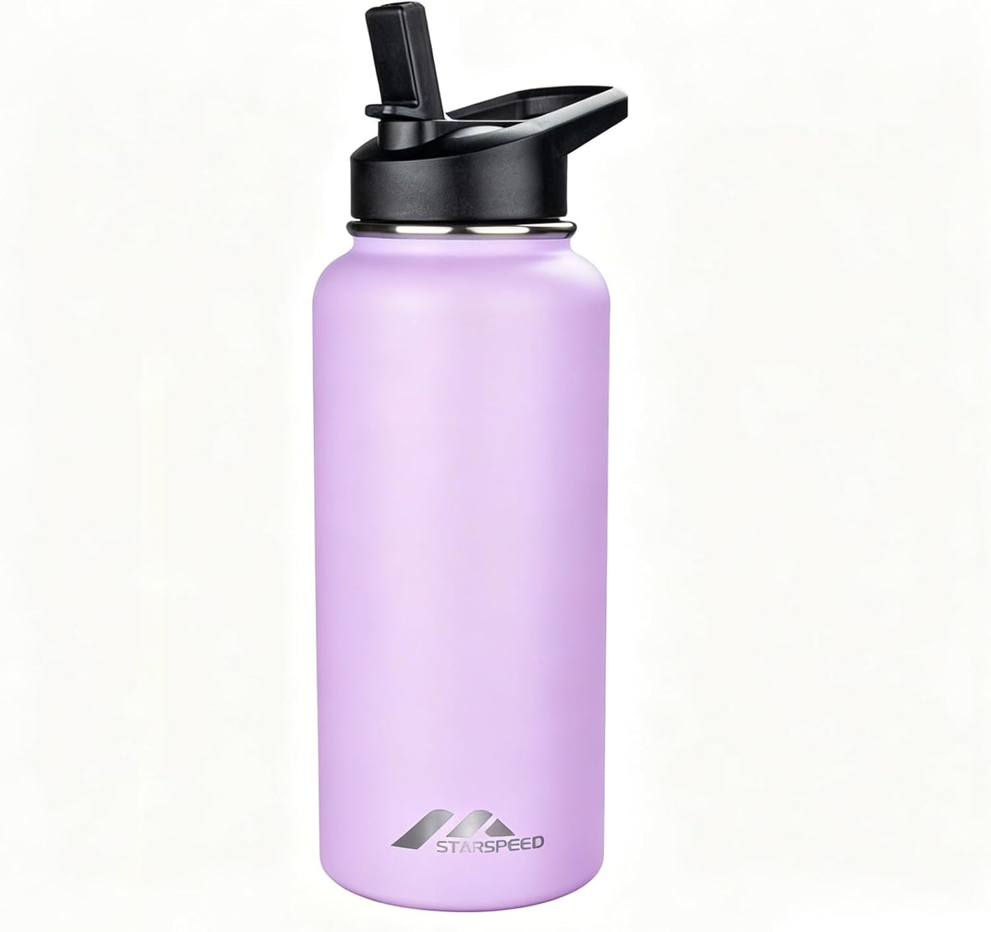 StarSpeed 32oz Insulated Water Bottle with Straw Lid, Stainless Steel Double Walled Vacuum Water Flask, Wide Mouth Sports Water Bottle for Gym Camping Hiking, Indigo Black