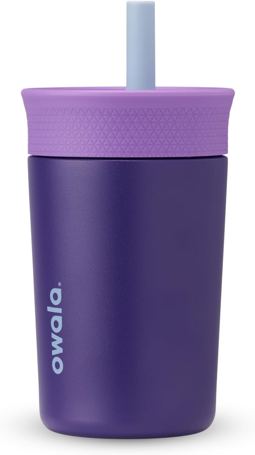 Owala Kids BPA-Free Plastic Tumbler with Spill Resistant Flexible Straw, Easy to Clean, Kids Water Bottle, Great for Travel, Dishwasher Safe, 15 Oz, Skate Park