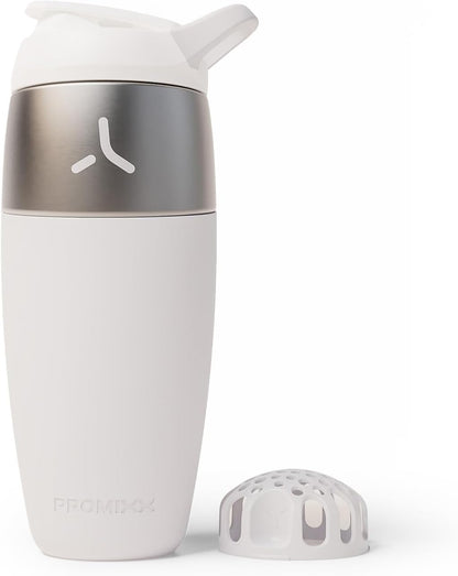 Promixx Pursuit Stainless Steel Shaker Bottle - 26oz Lightweight Metal Protein Mixer with Snap-Fit Agitator for Smooth Shakes - Leak-Proof Gym Shaker Cup for Fitness & Travel - Midnight Blue
