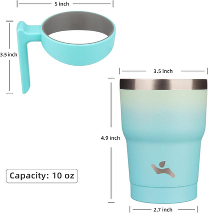 Konokyo 20 oz Tumbler with Handle and 2 Straw 2 Lid, Insulated Water Bottle Stainless Steel Vacuum Cup Reusable Travel Mug,Black