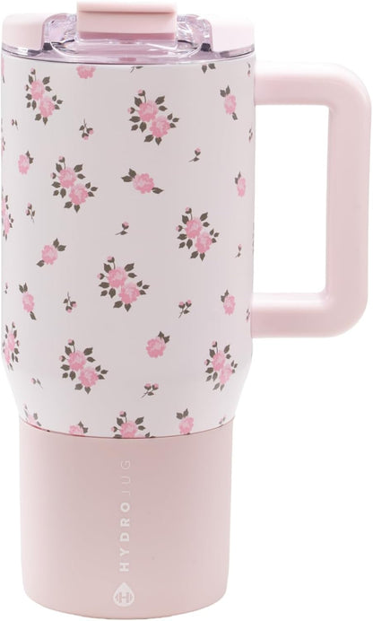 HydroJug Coffee Traveler 20 oz - Leak-Resistant, Ceramic-Lined Insulated Travel Coffee Mug for Hot or Cold Drinks with Flip Lid & Handle, Dishwasher Safe Coffee Tumbler, Cascade