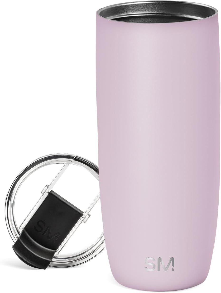 Simple Modern Voyager Tumbler with Flip Lid | Travel Coffee Mug | Insulated Stainless Steel Cold Brew Iced or Hot Coffee Cup | Gifts for Women Men Her Him | 16oz, Almond Birch