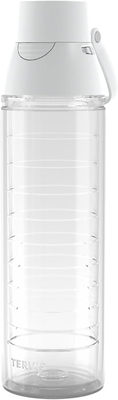 Tervis Clear & Colorful Lidded Made in USA Double Walled Insulated Tumbler Travel Cup Keeps Drinks Cold & Hot, 24oz, Black Lid, 1 Count (Pack of 1)
