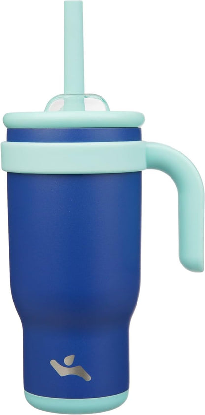 Konokyo 30 oz Tumbler with Side Handle, Insulated Water Bottle with Straw and 2 in 1 Lid, Stainless Steel Cup Travel Coffee Mug for Sports Office Gym,Purple