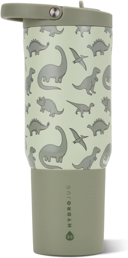 HydroJug Sport - Stainless Steel Tumbler with Straw, Vacuum Insulated, 40oz Leakproof Water Bottle, Ergonomic Design, Reusable, Dishwasher Safe, Rubber Base, Durable for Gym or Outdoors, Sage