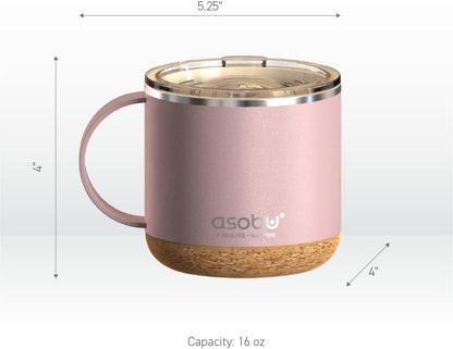 asobu Ultimate Ceramic Travel Mug, 12oz Insulated Stainless Steel Coffee Cup with Handle & Splash-Resistant Lid, Ceramic Lined for Pure Taste, BPA-Free, Double-Wall Vacuum for Hot Drinks