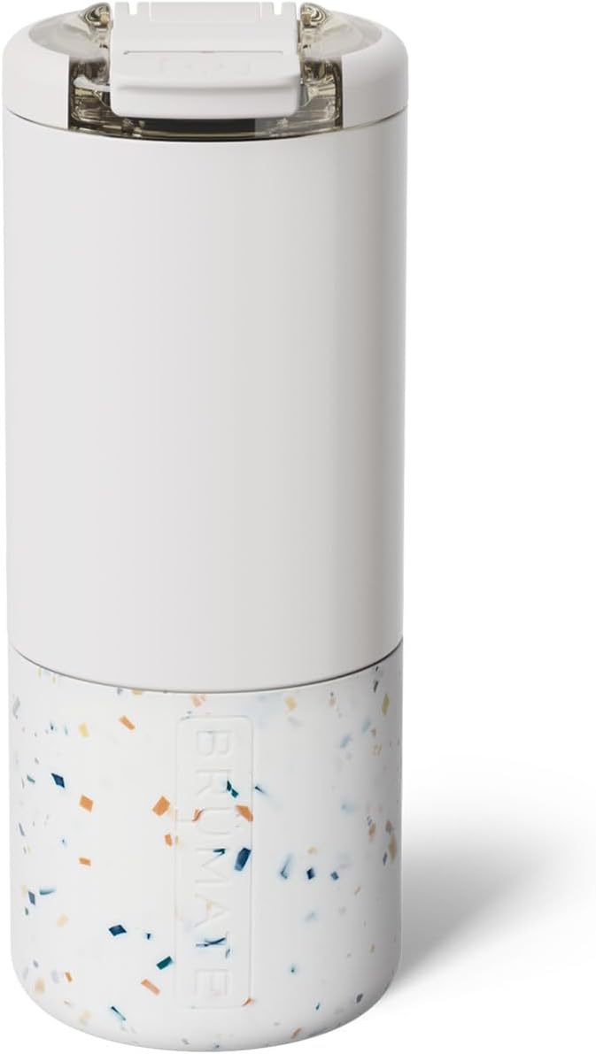 BrüMate Strova 18oz 100% Leakproof Insulated Coffee Mug | Ceramic-Lined Interior | Built-In Silicone Sleeve for Travel | Locking Flip Lid (Nightfall Blue)