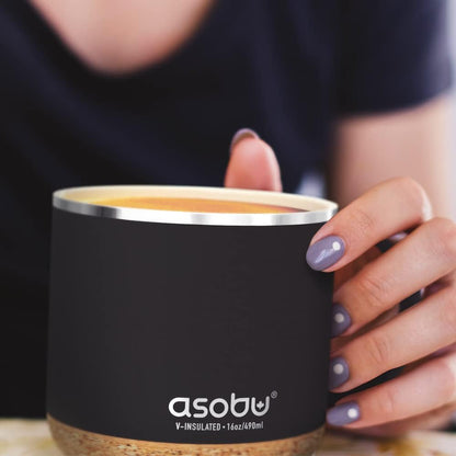 asobu Ultimate Ceramic Travel Mug, 12oz Insulated Stainless Steel Coffee Cup with Handle & Splash-Resistant Lid, Ceramic Lined for Pure Taste, BPA-Free, Double-Wall Vacuum for Hot Drinks