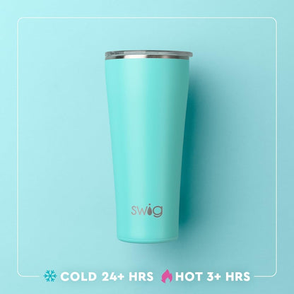 Swig Life 32oz Insulated Tumbler, Travel Coffee Tumbler with Lid, Cup Holder Friendly Travel Coffee Mug, Stainless Steel with Lid (Hayride)