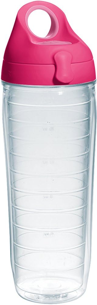 Tervis Clear & Colorful Lidded Made in USA Double Walled Insulated Tumbler Travel Cup Keeps Drinks Cold & Hot, 24oz, Black Lid, 1 Count (Pack of 1)