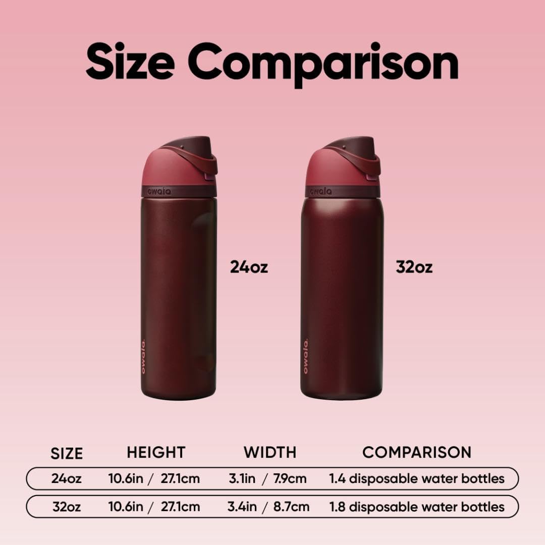 Owala FreeSip Insulated Stainless Steel Water Bottle with Straw, BPA-Free Sports Water Bottle, Great for Travel, 32 Oz, Denim