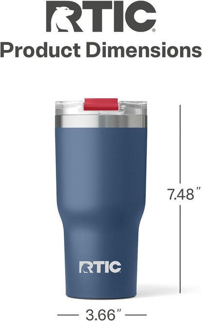 RTIC 20oz Essential Tumbler with Lid, Ceramic Lined, Insulated, Stainless Steel, Metal, Double Wall Vacuum-Insulation, Travel Cup for Iced Coffee, Tea, Hot and Cold Drink, Graphite