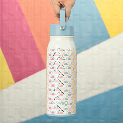 Swig Life 36oz Insulated Water Bottle, Travel Water Bottle with Straw and Lid, Cup Holder Friendly, Stainless Steel (Pickleball)
