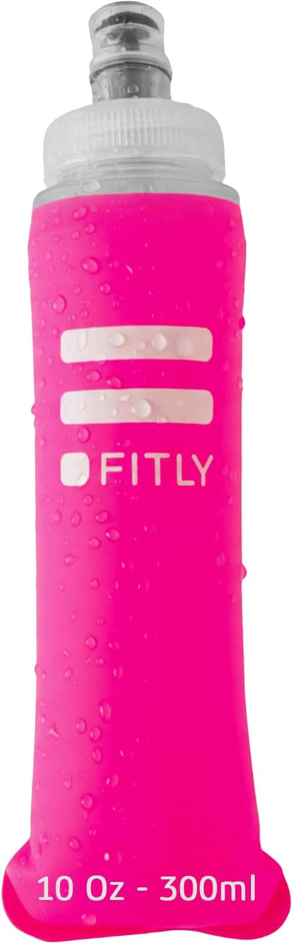 FITLY Soft Flask - Shrink As You Drink Soft Water Bottle for Hydration Pack - Folding Water Bottle Ideal for Running, Hiking, Cycling, Climbing & Rigorous Activity