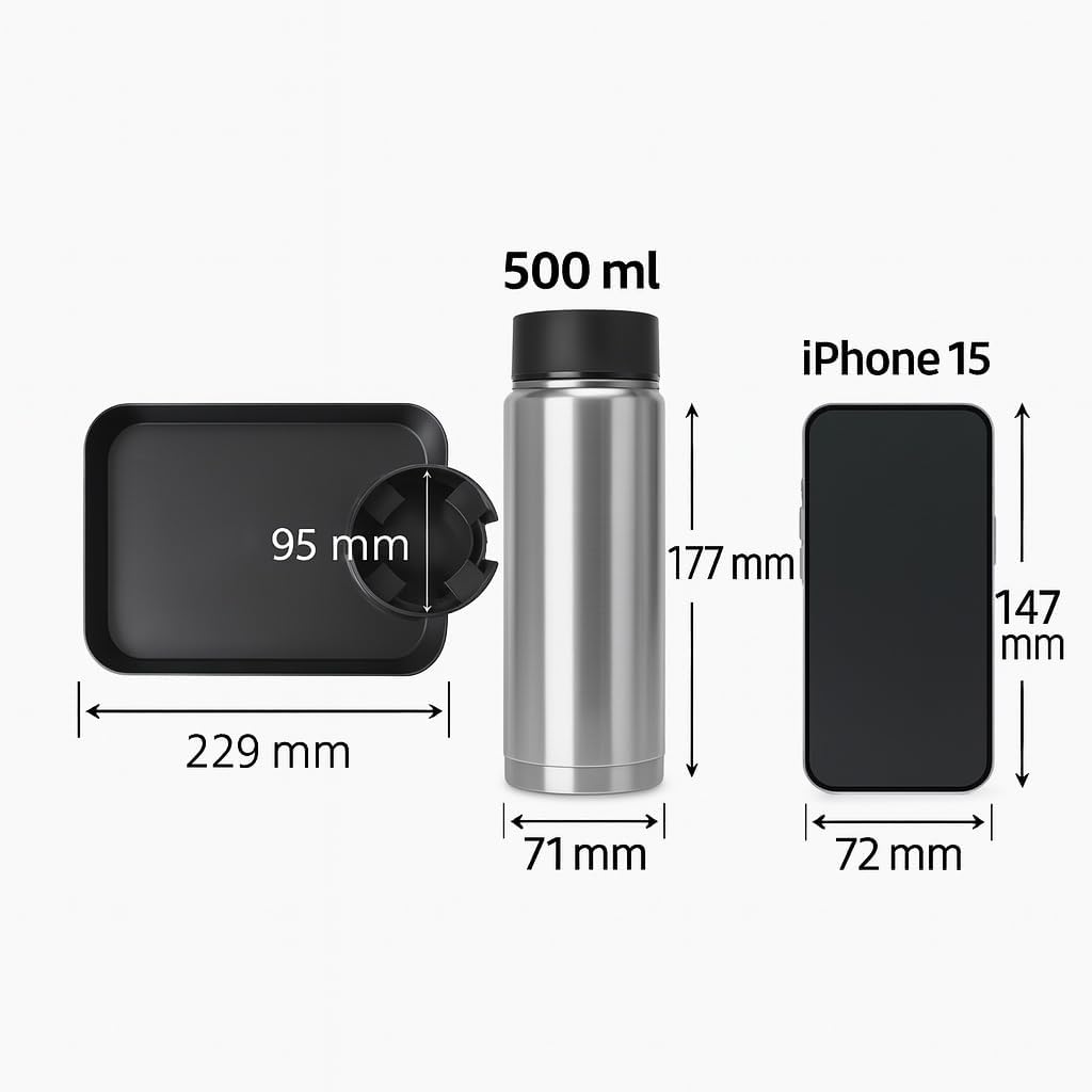 Car Seat Tray, Adjustable Base and Silicone-Supported Anti-Shake Cup Holder, Car Seat Tray for Kids Travel, Car Seat Snack Tray, Car Tray for Toddler, Family Road Trip Essentials for Kids