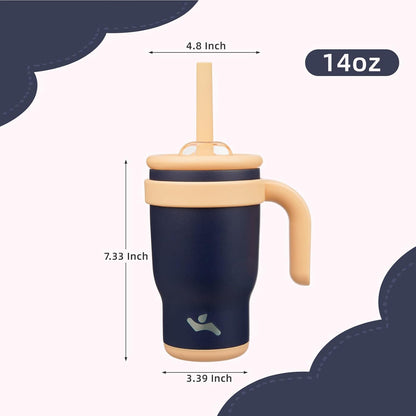 Konokyo 30 oz Tumbler with Side Handle, Insulated Water Bottle with Straw and 2 in 1 Lid, Stainless Steel Cup Travel Coffee Mug for Sports Office Gym,Purple