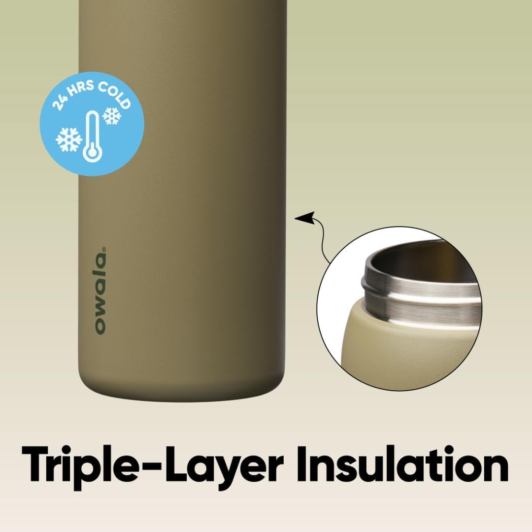 Owala FreeSip Insulated Stainless Steel Water Bottle with Straw, BPA-Free Sports Water Bottle, Great for Travel, 32 Oz, Denim