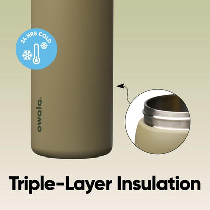 Owala FreeSip Insulated Stainless Steel Water Bottle with Straw, BPA-Free Sports Water Bottle, Great for Travel, 32 Oz, Denim