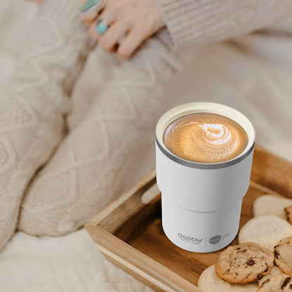 asobu Ultimate Ceramic Travel Mug, 12oz Insulated Stainless Steel Coffee Cup with Handle & Splash-Resistant Lid, Ceramic Lined for Pure Taste, BPA-Free, Double-Wall Vacuum for Hot Drinks