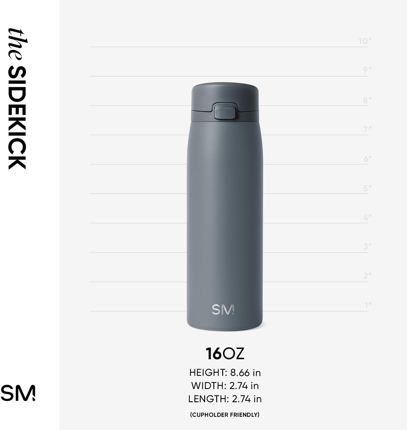 Simple Modern Sidekick Travel Coffee Mug | Ceramic-Lined Insulated Stainless Steel Tumbler | Leak-Proof and Cup Holder Friendly | 16oz, Almond Birch Mix