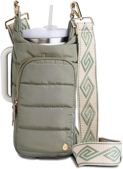 WanderFull Original HydroBag Handle® Zipper Slot for Handle, Hands-Free Crossbody Water Bottle Holder & Tumbler Accessories