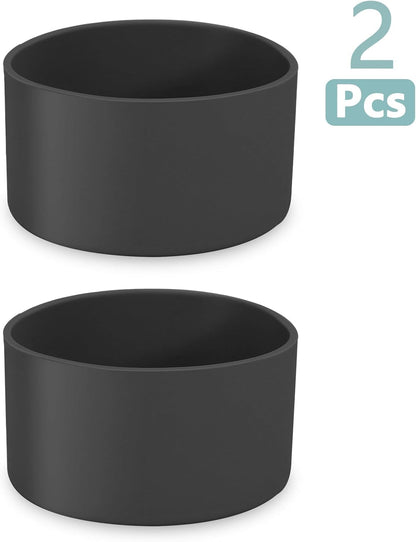 2 Pcs 3 Inch / 75mm Black Water Bottle Boot, Silicone Sleeve Water Bottle Bumper, Tumbler Accessories Bottle Bottom Protector for 20oz 30oz 40oz Water Bottle