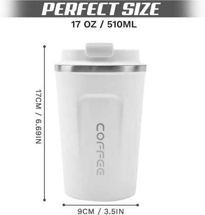 SPLMIFA Travel Coffee Mug Leak-Proof, Reusable Coffee Cups with Lids, Stainless Steel Vacuum Insulated Coffee Tumblers, Thermal Insulation Cup for Men and Women Hot & Cold Drinks(2nd-Green Pink, 12OZ)