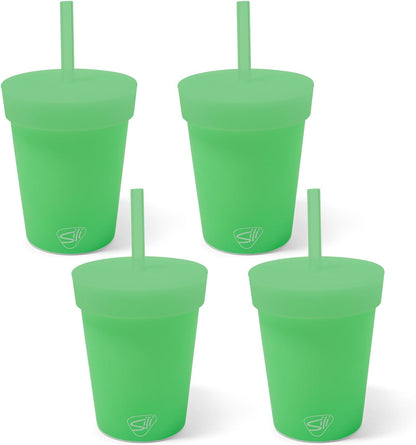 Silipint 8oz Silicone Tumbler with Straw and Lid – Unbreakable, BPA Free, Non-Toxic, Dishwasher, Microwave, Freezer Safe Tumbler Cup – Drinkware for Juice, Smoothies, Coffee (Cool Berry Crush)