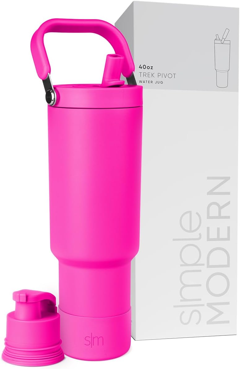 Simple Modern Trek Pivot | 40oz Flip Straw Tumbler with Handle | Water Bottle & Boot | Interchangeable Straw & Chug Lids | Insulated Stainless Steel Jug | Gym Sports Outdoors | Forest - Colors B