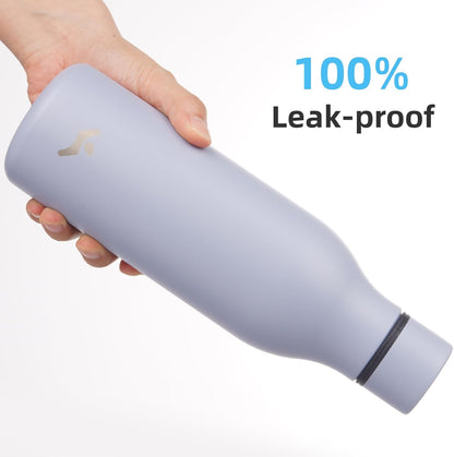 Konokyo Insulated Water Bottle with Strap,18 oz Double Wall Stainless Steel Vacuum Bottles Metal Water Flask,Macaron Green - Colors A