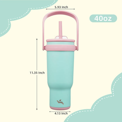 Konokyo 30 oz Tumbler with Side Handle, Insulated Water Bottle with Straw and 2 in 1 Lid, Stainless Steel Cup Travel Coffee Mug for Sports Office Gym,Purple