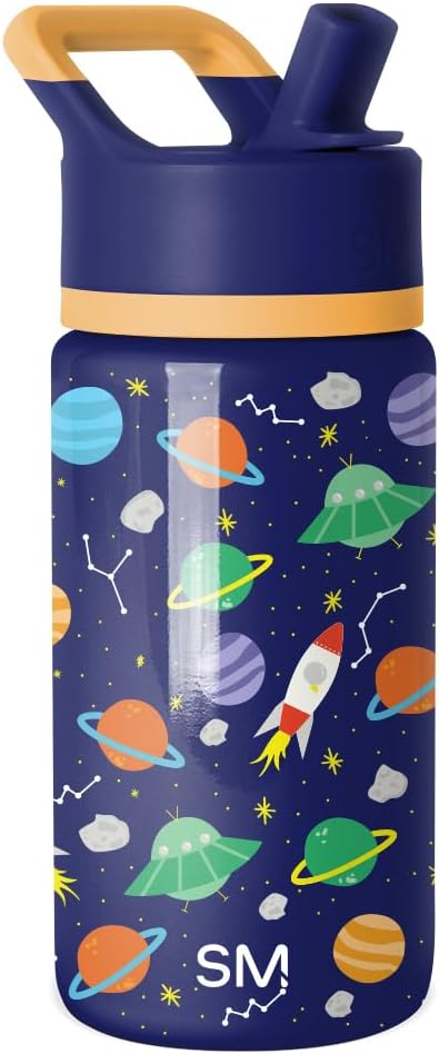 Simple Modern Kids Water Bottle with Straw Lid | 14oz Insulated Stainless Steel Kids Tumbler & Spill Proof Toddler Cup for School, Girls, Boys | Summit | Chloe Floral - Colors A