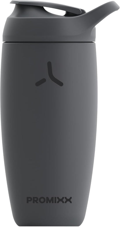 Promixx Pursuit Shaker Bottle - Insulated Stainless Steel Water Bottle and Shaker Cup - 18oz - Midnight Blue