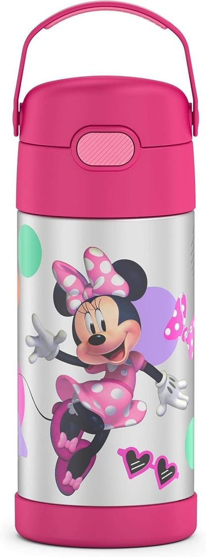 THERMOS FUNTAINER Water Bottle with Straw - 12 Ounce - Kids Stainless Steel Vacuum Insulated Water Bottle with Lid, Bluey - Colors A
