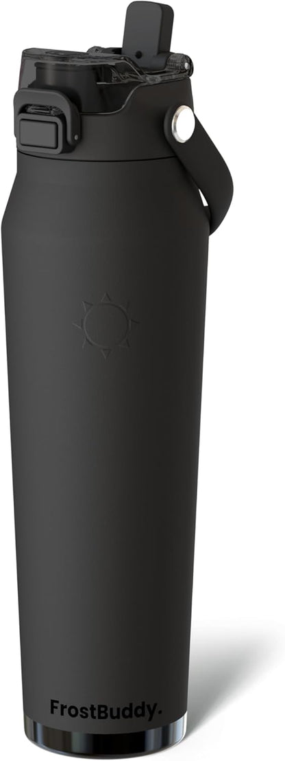 Frost Buddy 24oz Insulated Water Bottle with Straw & Chug Lid | Leak-Proof Stainless Steel | 24-Hours Cold | Sweat-Proof, Cup Holder Friendly | Ideal for Gym, Travel, Sports & Everyday Hydration - Colors B