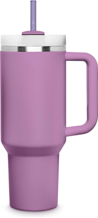 Halm Glass Straws - 6 Long 12 inch Bent Stanley Cup Replacement Drinking Straws + Plastic-Free Cleaning Brush - Perfect for Bottles & Quencher - Made in Germany - Dishwasher Safe - Eco-Friendly