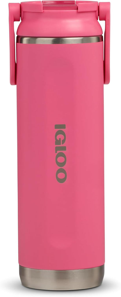 Igloo 20 oz Stainless Steel Tumbler | Sport Sipper Bottle | Thrift Pink