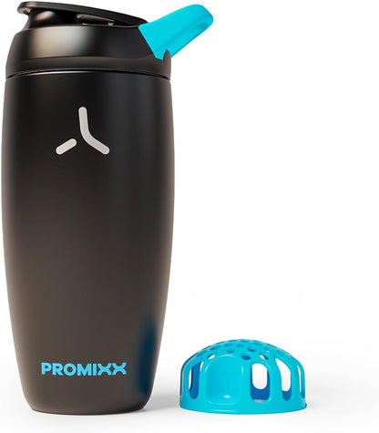 Promixx Pursuit Insulated Shaker Bottle – 18oz Double-Wall Stainless Steel Protein Mixer with Snap-Fit Agitator for Smooth Ice-Cold Shakes – Leak-Proof Gym Shaker Cup for Fitness – Midnight Blue