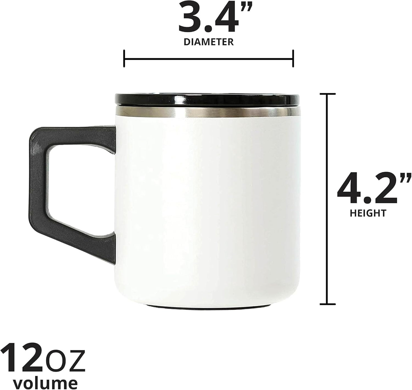 Elemental Insulated Coffee Mug - Triple-Wall Stainless Steel Summit Travel Cup for Hot and Cold Drinks - Thermal Coffee Mug with Lid and Handle for Camping, Office & Travel 16oz - Rainbow Speckle