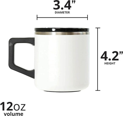 Elemental Insulated Coffee Mug - Triple-Wall Stainless Steel Summit Travel Cup for Hot and Cold Drinks - Thermal Coffee Mug with Lid and Handle for Camping, Office & Travel 16oz - Rainbow Speckle