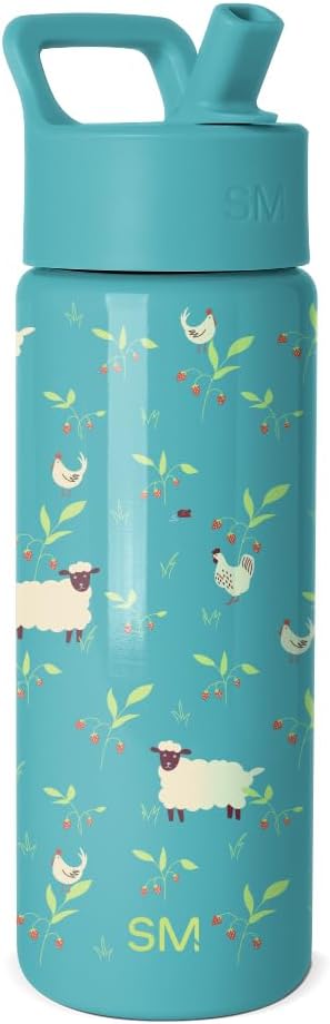 Simple Modern Kids Water Bottle with Straw Lid | 14oz Insulated Stainless Steel Kids Tumbler & Spill Proof Toddler Cup for School, Girls, Boys | Summit | Chloe Floral - Colors A