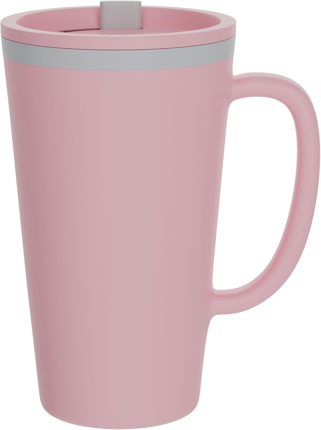 Copco Cone Desk Mug, 16 oz - Double Wall Insulated Coffee Mug with Twist-Off Lid, Handle & Slide Tab - Travel-Friendly Cup for Hot or Cold Drinks, BPA-Free, Microwave & Dishwasher Safe (Brown)