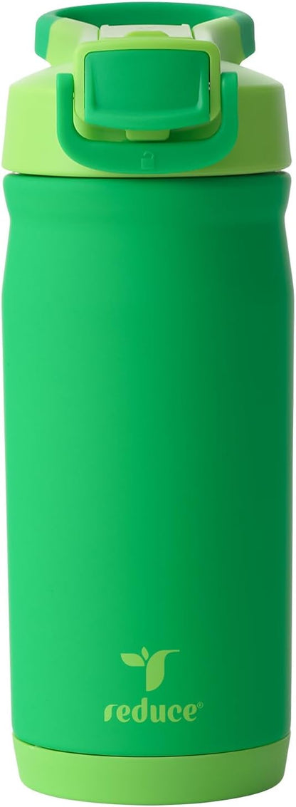 Reduce Hydrate Pro Kids 14oz Stainless Steel Insulated Water Bottle w/Straw – Spill Proof Tumbler for Kids – 30 Hour Cold Retention – Dishwasher Safe Leak-Proof Design - Abstract Flowers