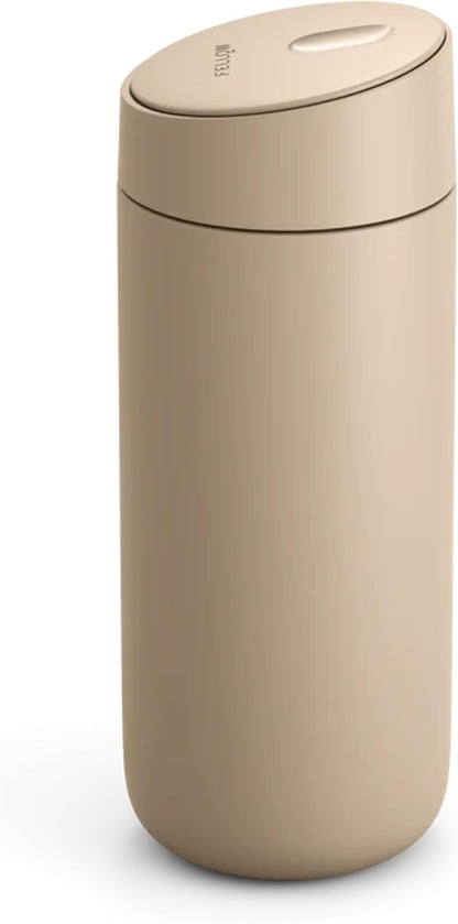 Fellow 16 oz Carter Slide Ceramic Lined Coffee Travel Mug – One-Handed Slide Lid, Vacuum Insulated Stainless Steel, Leak-Proof, Hot 6 Hours Cold 6 Hours, BPA-Free, Dishwasher Safe, Hazy Blue