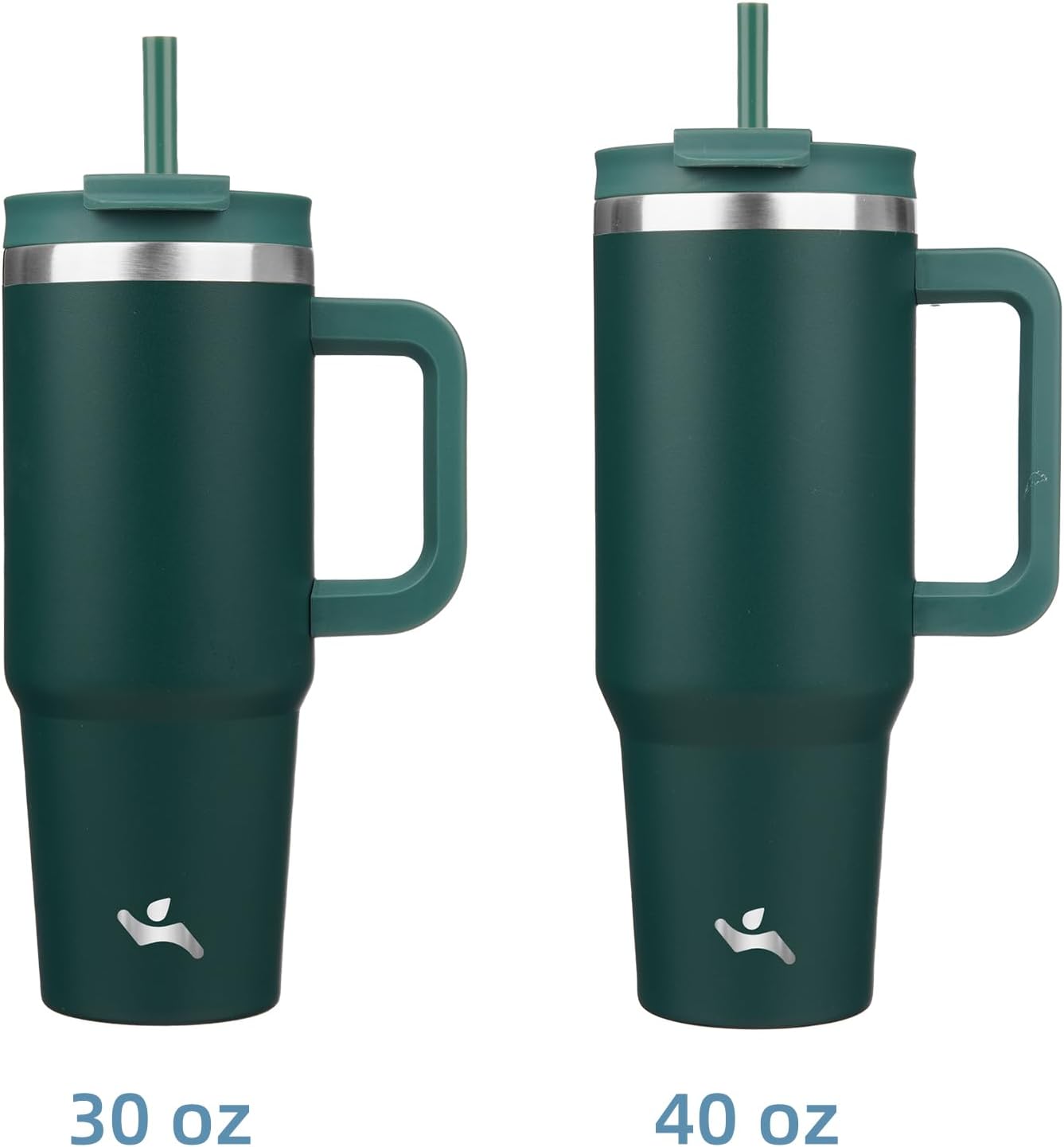 Konokyo 30 oz Tumbler with Handle and 2 Straws,2 in 1 Lid Insulated Water Bottle Stainless Steel Travel Coffee Mug,Sky