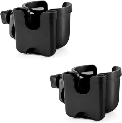 Accmor Stroller Cup Holder with Phone Holder, Bike Cup Holder, Universal Cup Holder for Uppababy Nuna Doona Strollers, 2-in-1 Cup Holder for Walker, Wheelchair, Scooter - Colors B
