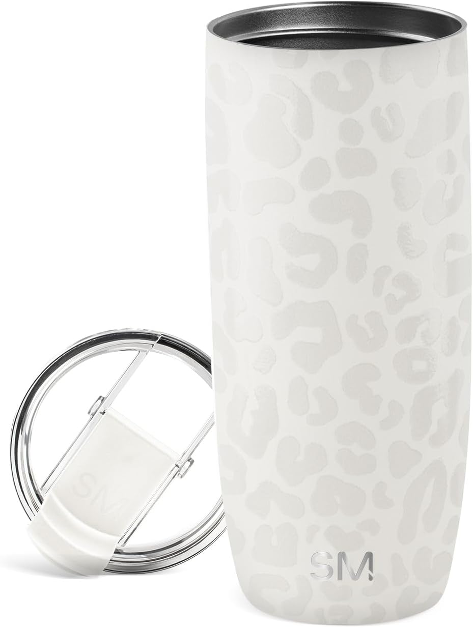 Simple Modern Voyager Tumbler with Flip Lid | Travel Coffee Mug | Insulated Stainless Steel Cold Brew Iced or Hot Coffee Cup | Gifts for Women Men Her Him | 16oz, Almond Birch