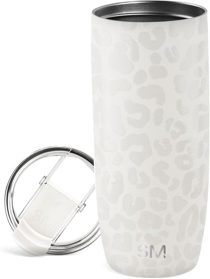 Simple Modern Voyager Tumbler with Flip Lid | Travel Coffee Mug | Insulated Stainless Steel Cold Brew Iced or Hot Coffee Cup | Gifts for Women Men Her Him | 16oz, Almond Birch